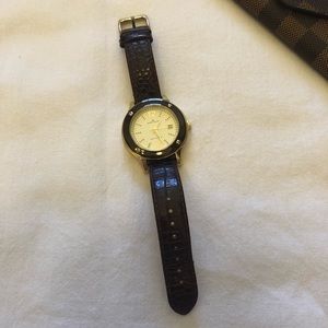 Anne Klein Stainless Steel Leather Watch